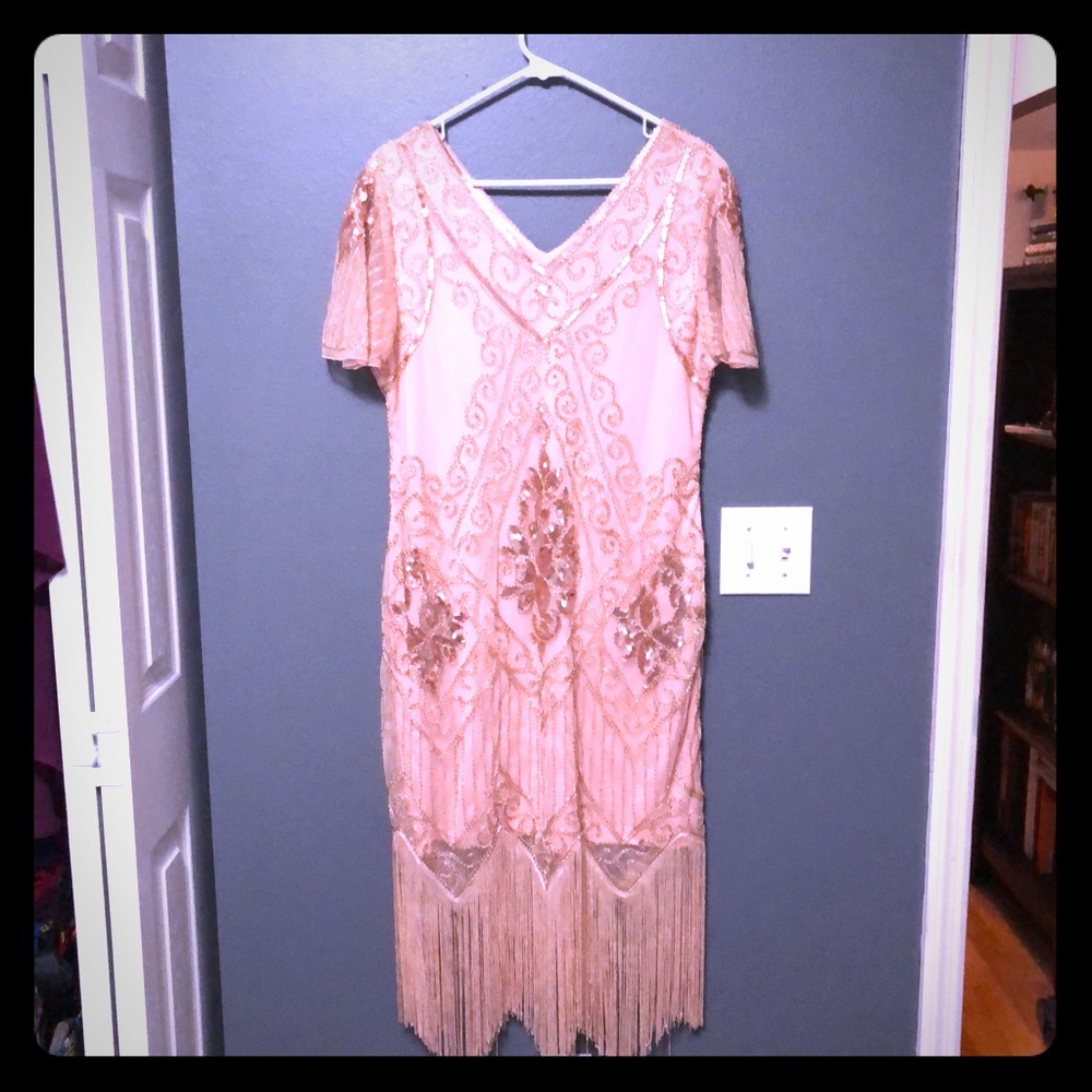 Peach Flapper Dress